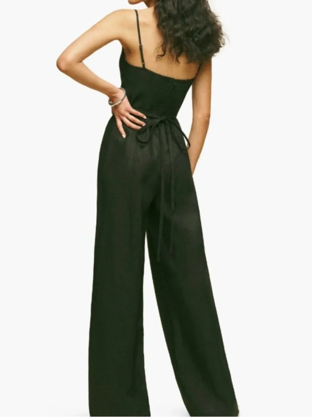 Reformation Ciara Linen Jumpsuit Black Size 6